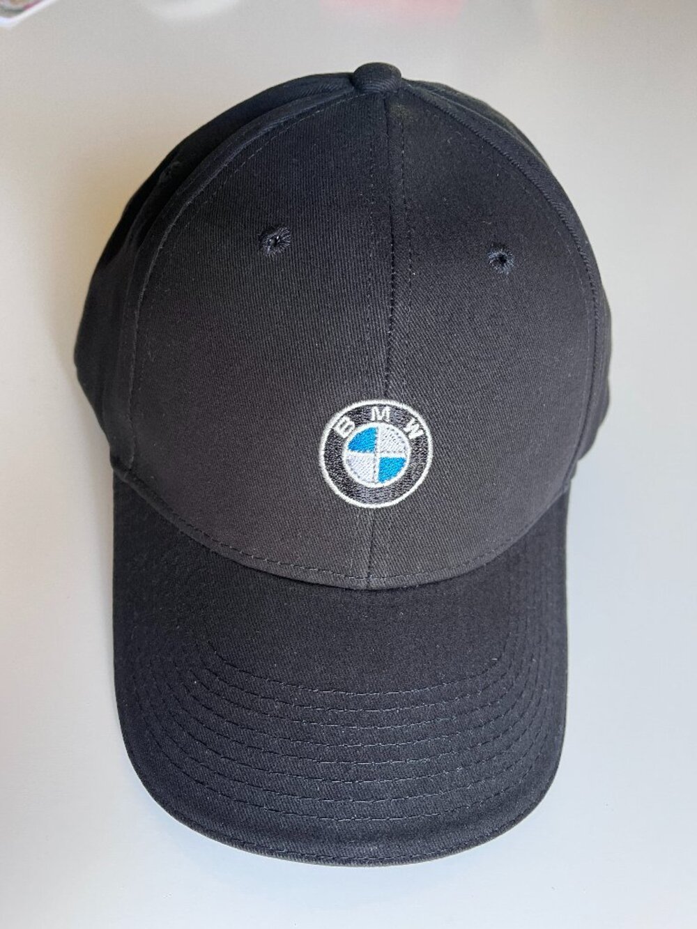 BMW Lifestyle Black Embroidered Logo Baseball Cap Hat Adjustable One Size NWT